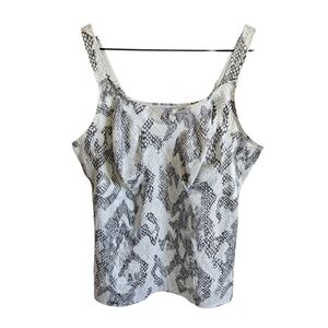 Ruby Ribbon White Snakeskin 0418 Supportive Tank Top Cami